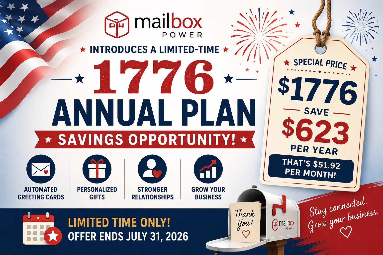 Mailbox Power 1776 Annual Plan Promotion